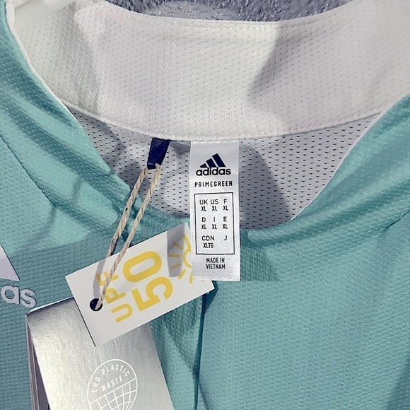 Adidas Women's Aeroready Gradient Sleeveless Acid Mint Polo - Picture 5 of 5